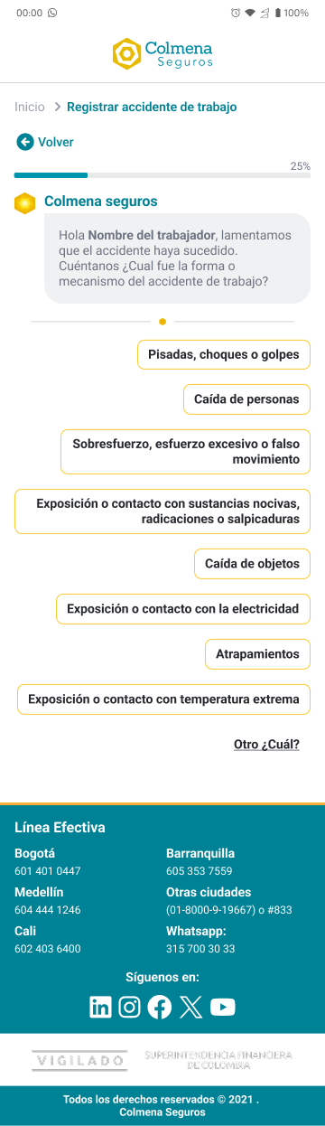 Mecanismo del accidente