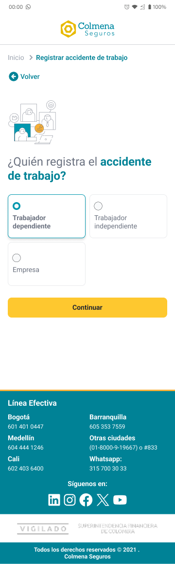 ¿Quién registra el accidente?